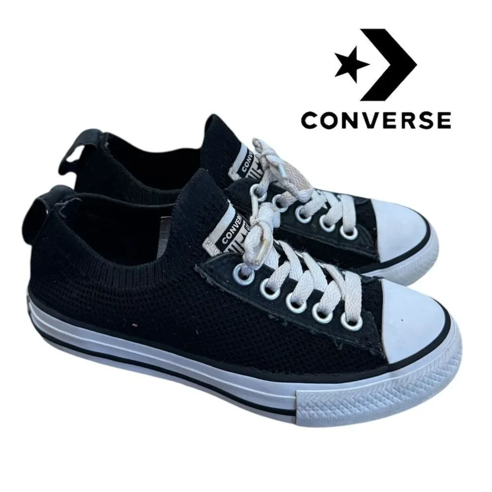Converse Classic Black and White Kids Low-Top Sneakers 11